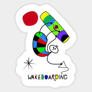 Miro Inspired Wake Boarder Sticker